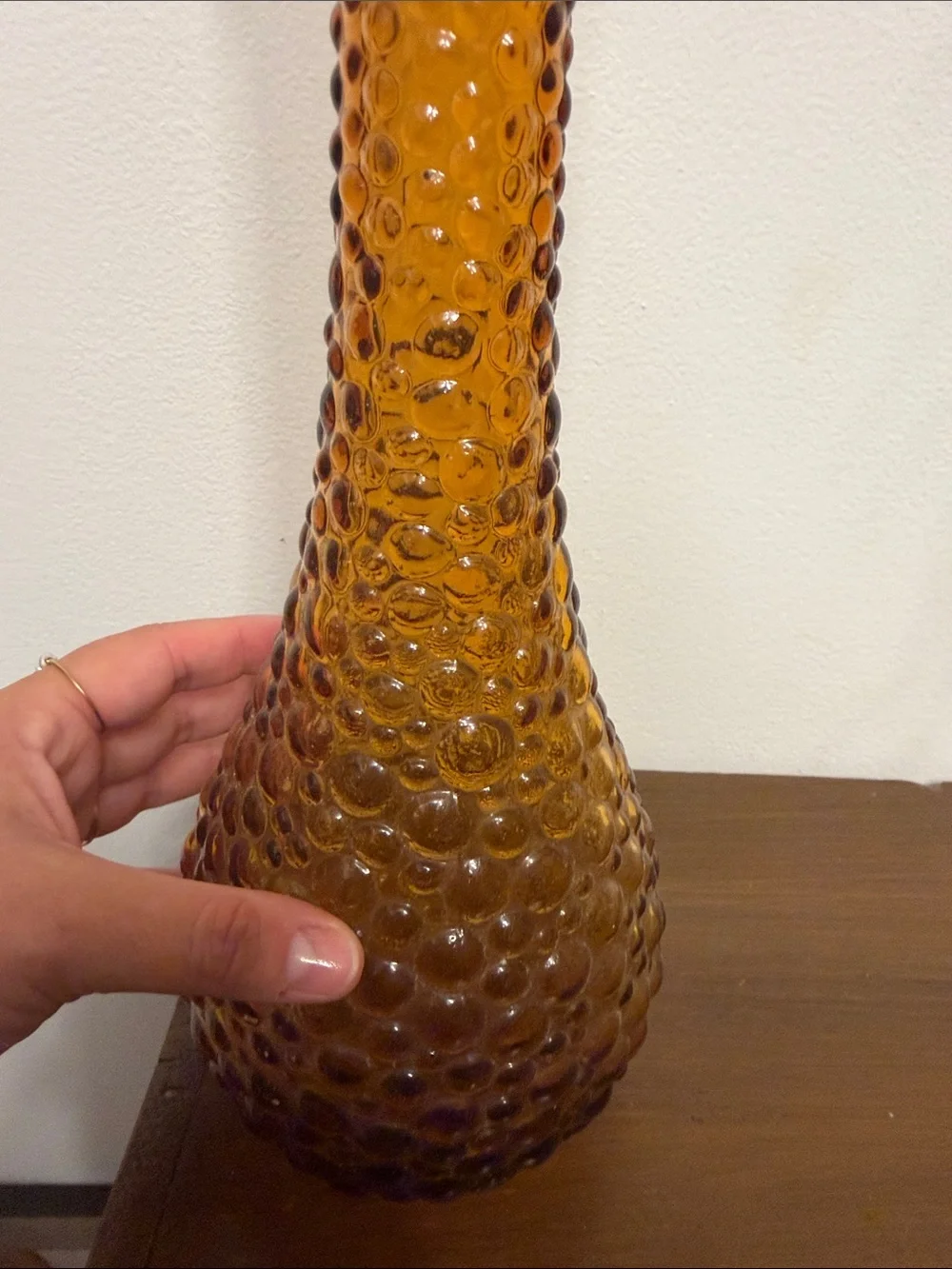 Amber Hobnail Decanter Bottle with Stopper